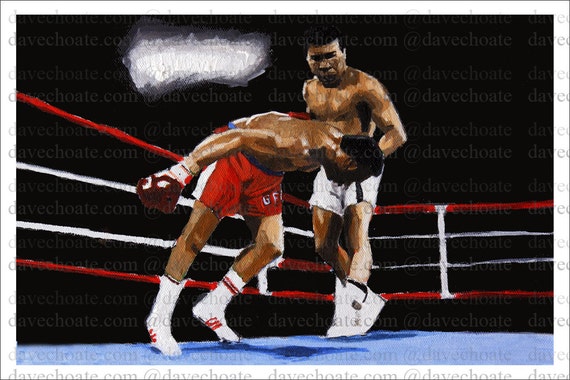 Muhammad Ali Knockout George Foreman Art Photo Print Etsy