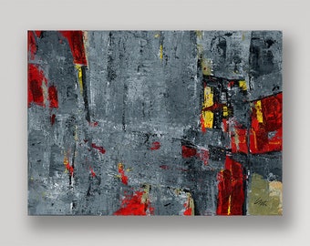 Red Yellow 241 an Original Acrylic Painting. Measures 9" x 12"