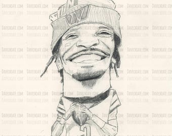Jayden Daniels, Washington Commanders original pencil drawing 11" x 14"