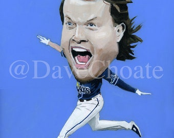 Brett Phillips, Tampa Rays. Art Print.