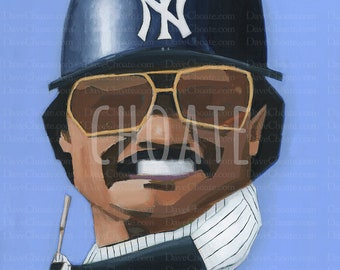 Reggie Jackson, New York Yankees Original Painting 18" x 24"
