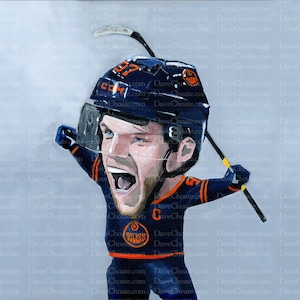 Connor McDavid, Edmonton Oilers Art Photo Print based off an original painting