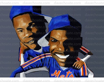 Darryl Strawberry and Dwight Gooden, New York Mets, 1986 World Series Art Photo Print