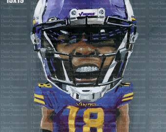 Justin Jefferson, Minnesota Vikings - Art Photo Print.