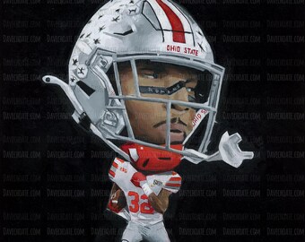 TreVeyon Henderson, Ohio State Buckeyes Original Acrylic Painting 16X20