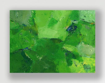 Green Blue 241 an Original Acrylic Painting. Measures 12 x 16""