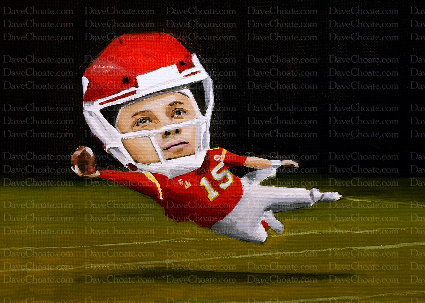 Patrick Mahomes Kansas City Chiefs Art Photo Print -   Denmark