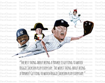 Graig Nettles Quote with Reggie Jackson New York Yankees ART Print from Original Painting