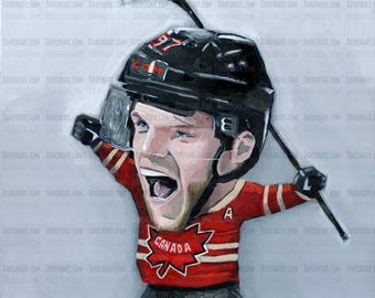 Connor McDavid, Team Canada, 4 Nations Original Acrylic Painting. Measures 12 x 12