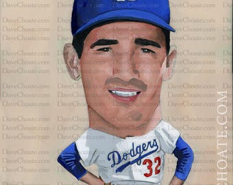 Sandy Koufax, Los Angeles Dodgers Original Acrylic Painting 16X20