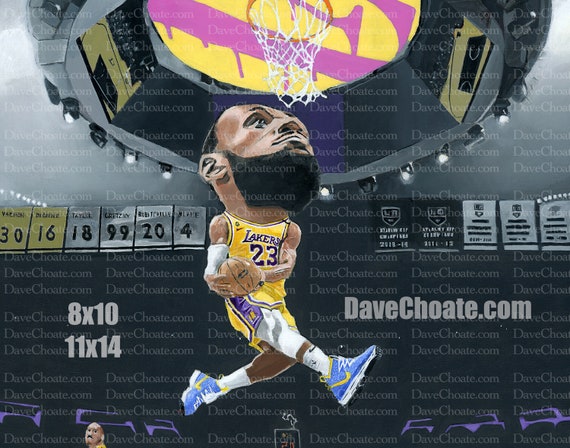 Lebron James Los Angeles Lakers Dunk Kobe Tribute Art Photo -  Denmark