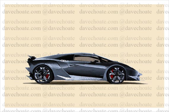 Lamborghini Sesto Elemento Art Photo Print