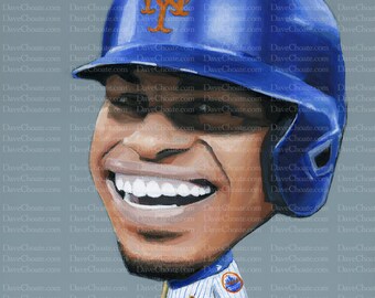 Francisco Lindor, New York Mets Original Acrylic Painting. Measures 11x14.