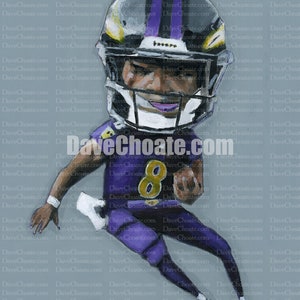 Lamar J a c k s o n, Baltimore Ravens. Art Print