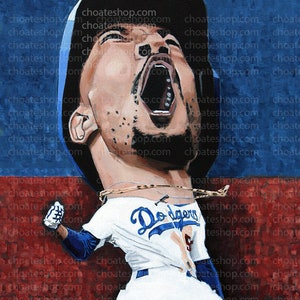 Mookie Betts, Los Angeles Dodgers World Series Home Run ART Photo Print