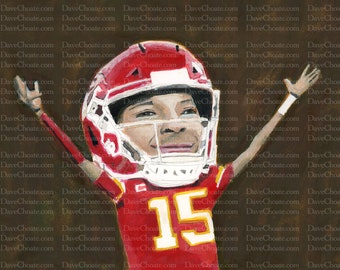 Patrick Mahomes, Kansas City Chiefs Art Photo Print.