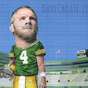 Brett Favre, Green Bay Packers Art Print from Original Acrylic Painting