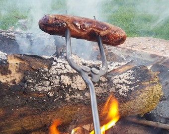 Roasting Fork for Campfire Weenie / Marshmallow  - Hand Forged, BBQ Fork, Hot Dog Roaster, Roasting Stick