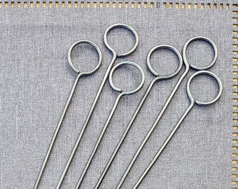 Metal Shish Kabob Skewer Set Classic Essential Ring series - Kebab skewers - 1/8" round steel - Hand Forged, metal skewers, BBQ skewers