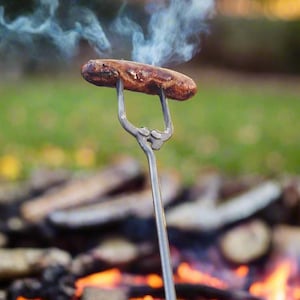 Hand-Forged Campfire Roasting Fork  - Marshmallow roaster, BBQ Fork, Hot Dog Roaster, Roasting Stick