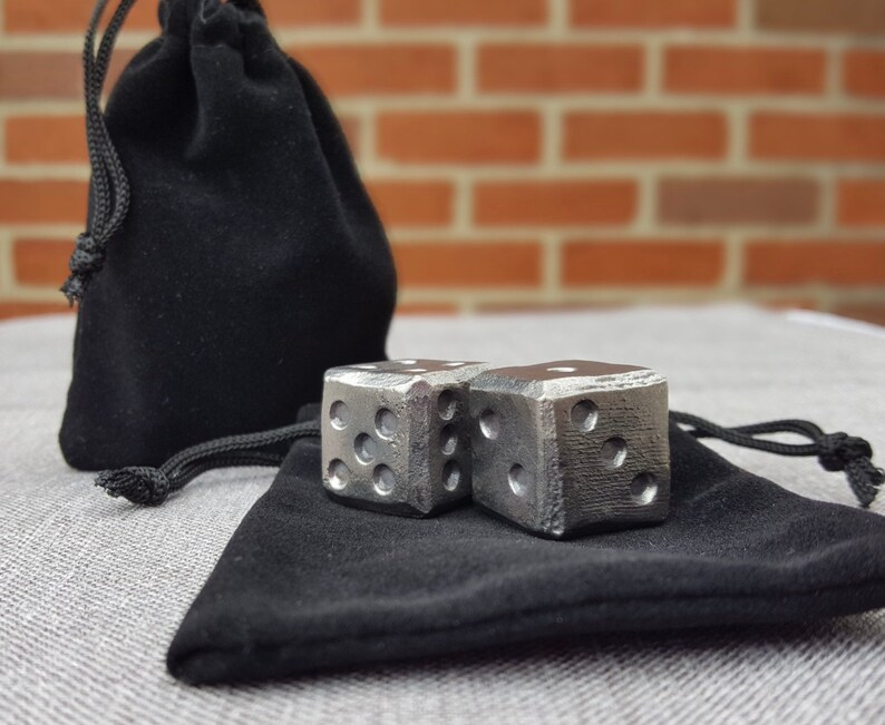 - Hand Forged Six Sided Metal Gaming Dice D6 34 Gift Dice Metal Dice Steel Dice 2 dice Gaming Gifts Forged Dice