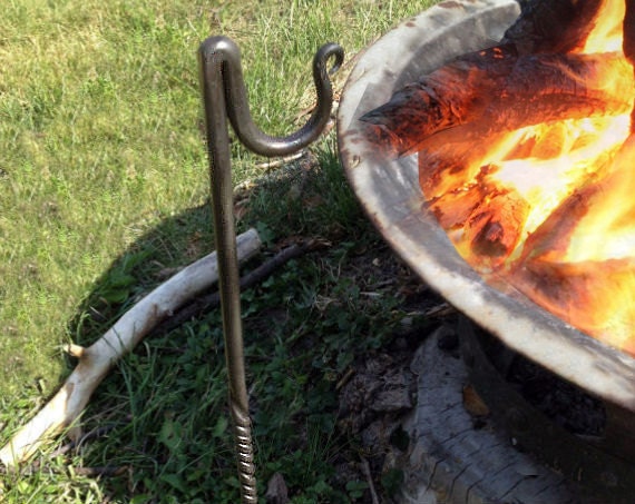 Campfire Skewer Rest Fire Pit Campfire Helper Hand Etsy