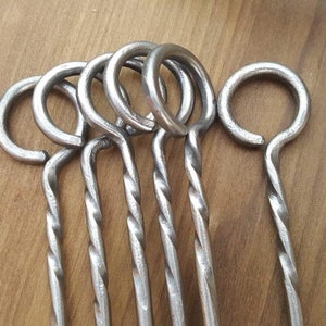 Metal Shish Kabob Skewer Set Jumbo Select series, Kebab skewers, 3/16&quot; round, Hand Forged, BBQ Skewers, Grill Tools, Grill Skewers