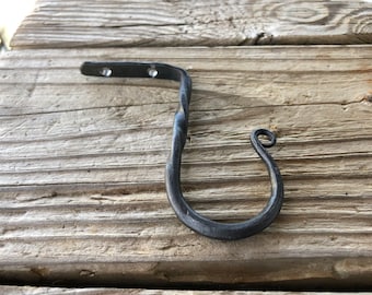 Ceiling Hook - Plant hook / pot rack hook - Hand Forged, Metal Hook