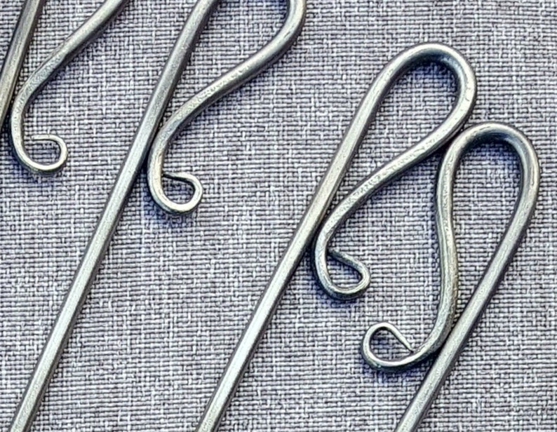 Hand Forged Metal Shish Kabob Skewer Classic Essentials Loop Series Set, BBQ Grill Skewers image 2