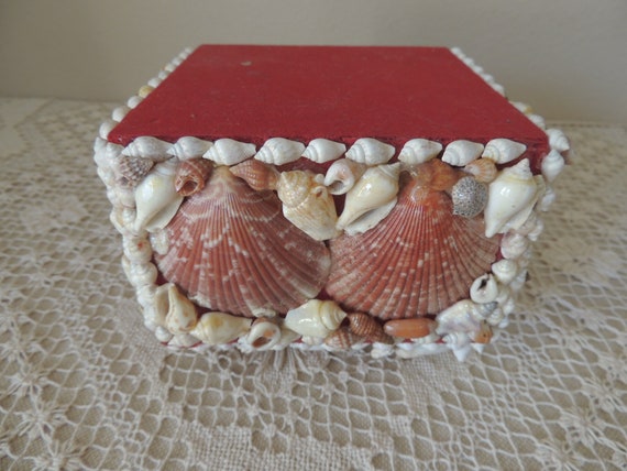 Shell Jewelry Box. Handcrafted Glittery Hinged Sh… - image 6