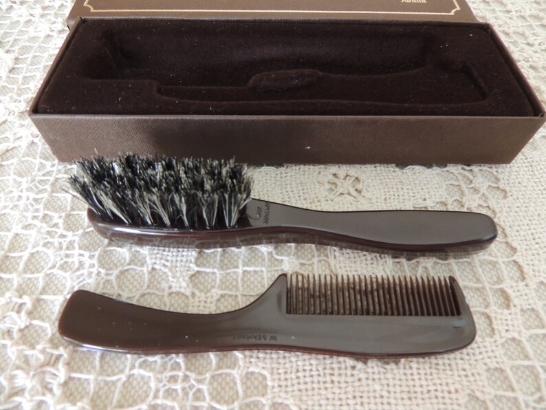 Swank Mustache Grooming Set. Brown Mustache Comb Set. Vintage Etsy