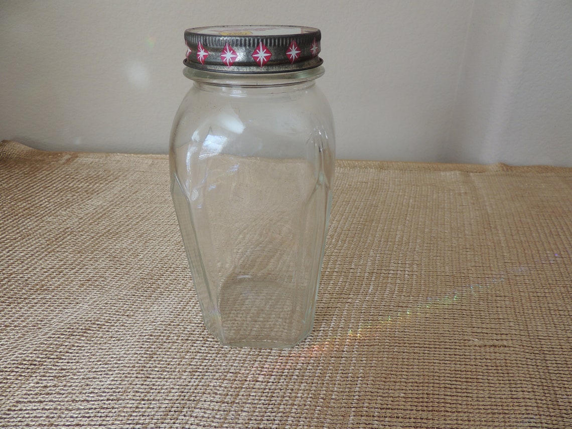 Vintage Folgers Coffee Jar. Unusual Square Coffee Jar With Etsy