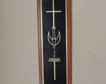 Christian Multi-Religion Wall Hanging. Confirmation Religious Wall Plaque. Three Wall Crosses in One.