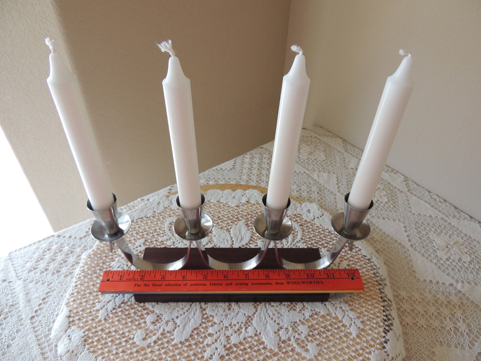 Mid Century Modern Candle Stick Holder. Minimalist Chrome and Etsy