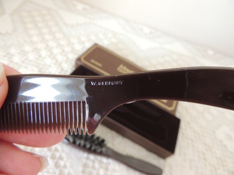 Swank Mustache Grooming Set. Brown Mustache Comb Set. Vintage Etsy