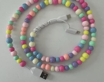 Beaded phone charger for iPhone