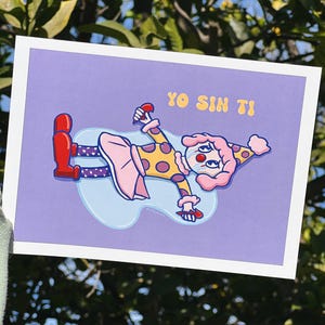 Retro Sad Clown Print
