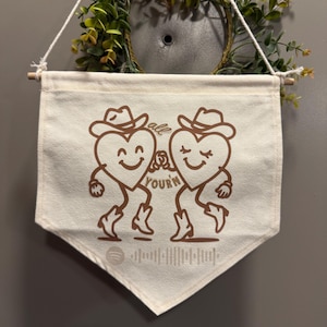 All Your’n Canvas Banner, Tyler Childers Inspired Decor, Dancing Hearts Western Sign, Country Music Gift, Rustic Wall Art, FREE SHIPPING