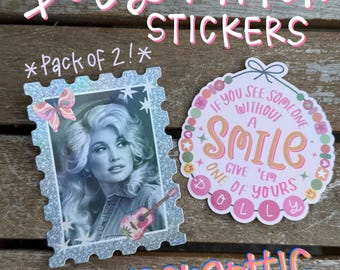 Pegatinas de Dolly Parton • Pegatinas holográficas estilo western retro • Bonitas pegatinas de vinilo • Calcomanías con estética Dolly, paquete de 2, ENVÍO GRATIS