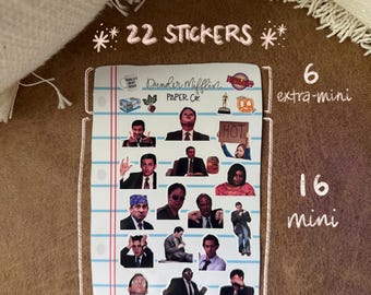 The Office Sticker Sheet – 22 Funny Dunder Mifflin Stickers | Michael Scott, Dwight, Jim, Pam & More- FREE SHIPPING