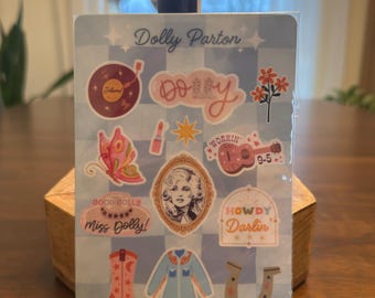 Dolly Parton Sticker Sheet • Retro Western Stickers • Cute Vinyl Planner Stickers • Dolly Aesthetic Decals, FREE SHIPPING