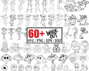 Mega bundle inside out 2 SVG, EPS, PNG - Inside Out 2 new Characters Clipart Vector. Pack bundle vectorized