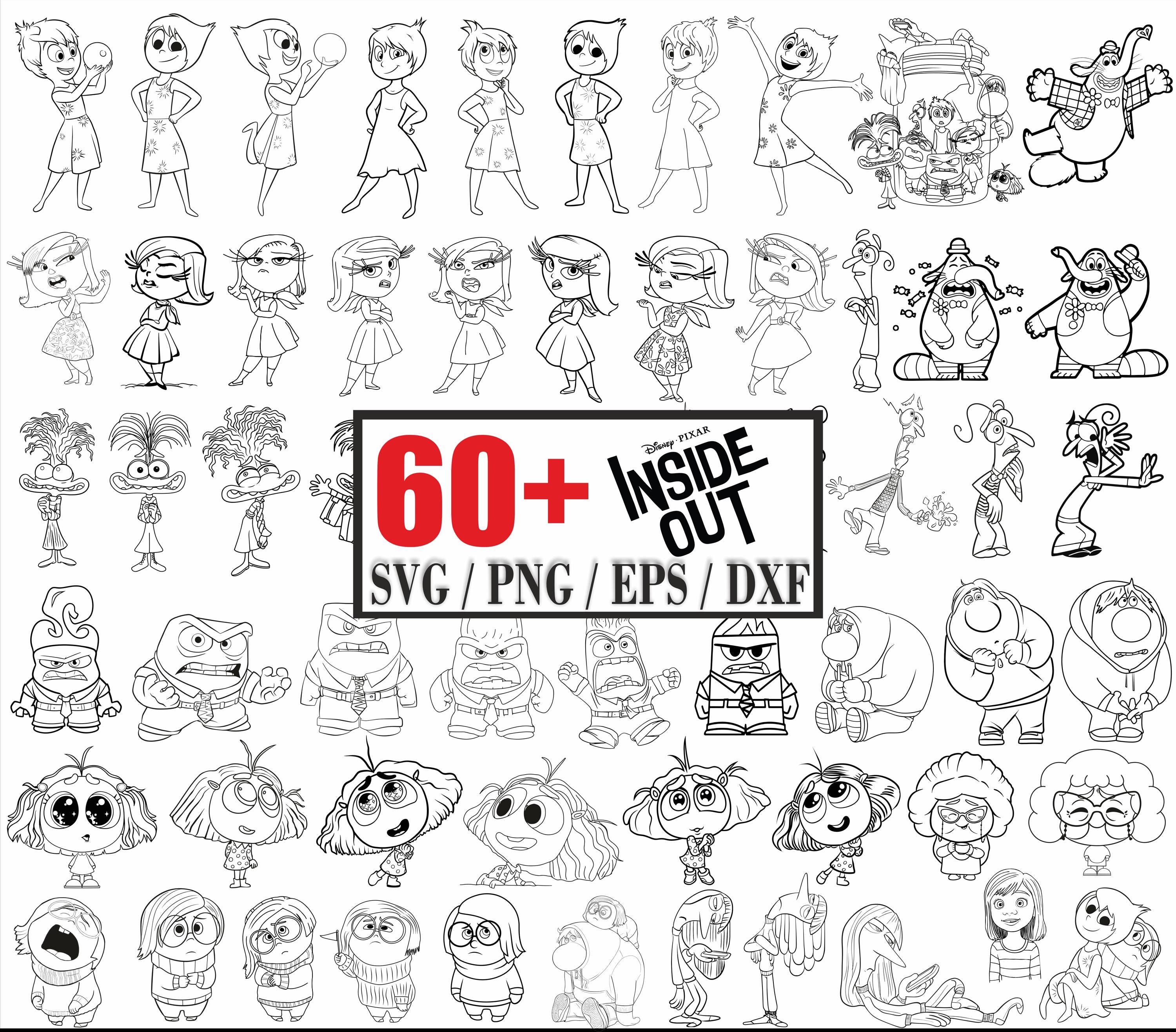 Mega bundle inside out 2 SVG, EPS, PNG - Inside Out 2 new Characters Clipart Vector. Pack bundle vectorized