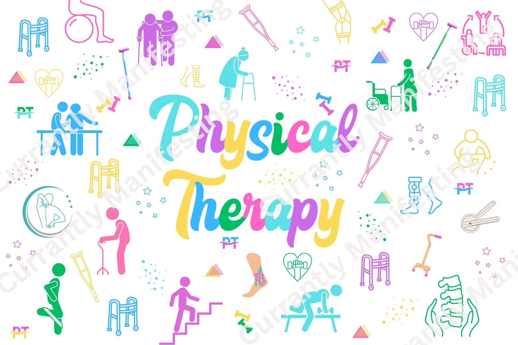 Physical Therapy Digital Download PNG, JPEG, & PDF White Version - Etsy
