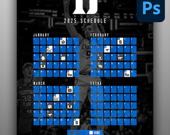 Plantilla avanzada de Photoshop para calendario deportivo