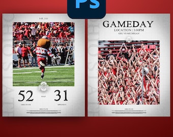 Sketch Gameday and Scorecard sports graphic photoshop templates