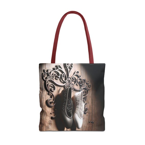 Dancing Shoes Tote Bag: Stylish Polyester Canvas Shopper, Dancing Queen  Tote, Two Dance Disciplines Pictured, Trophies, 18x18 Bag, Vivid