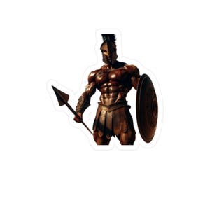 Vinyl Decal, Spartan Never Retreat Surrender Legendary Creedo Shield Gift, Sticker, Laptop, Car, Water Bottle, Spartan Pride