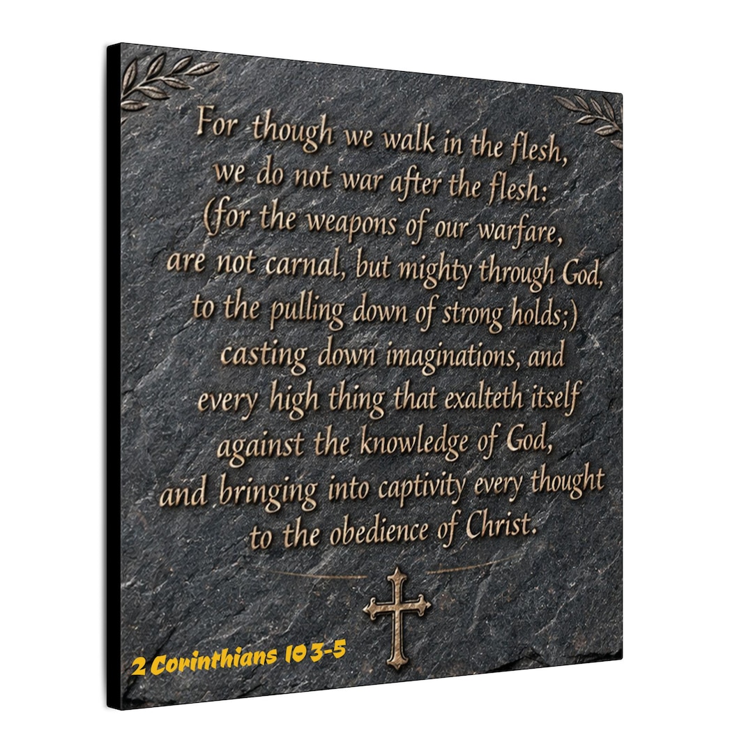 2 Corinthians 10:3-5 Scripture Canvas Matte Stretched Wall Art ...