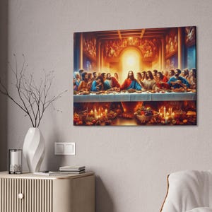 Canvas Art, The Last Supper, Leonardo Da Vinci Replica, Religious Wall Decor, Christian Home Decoration